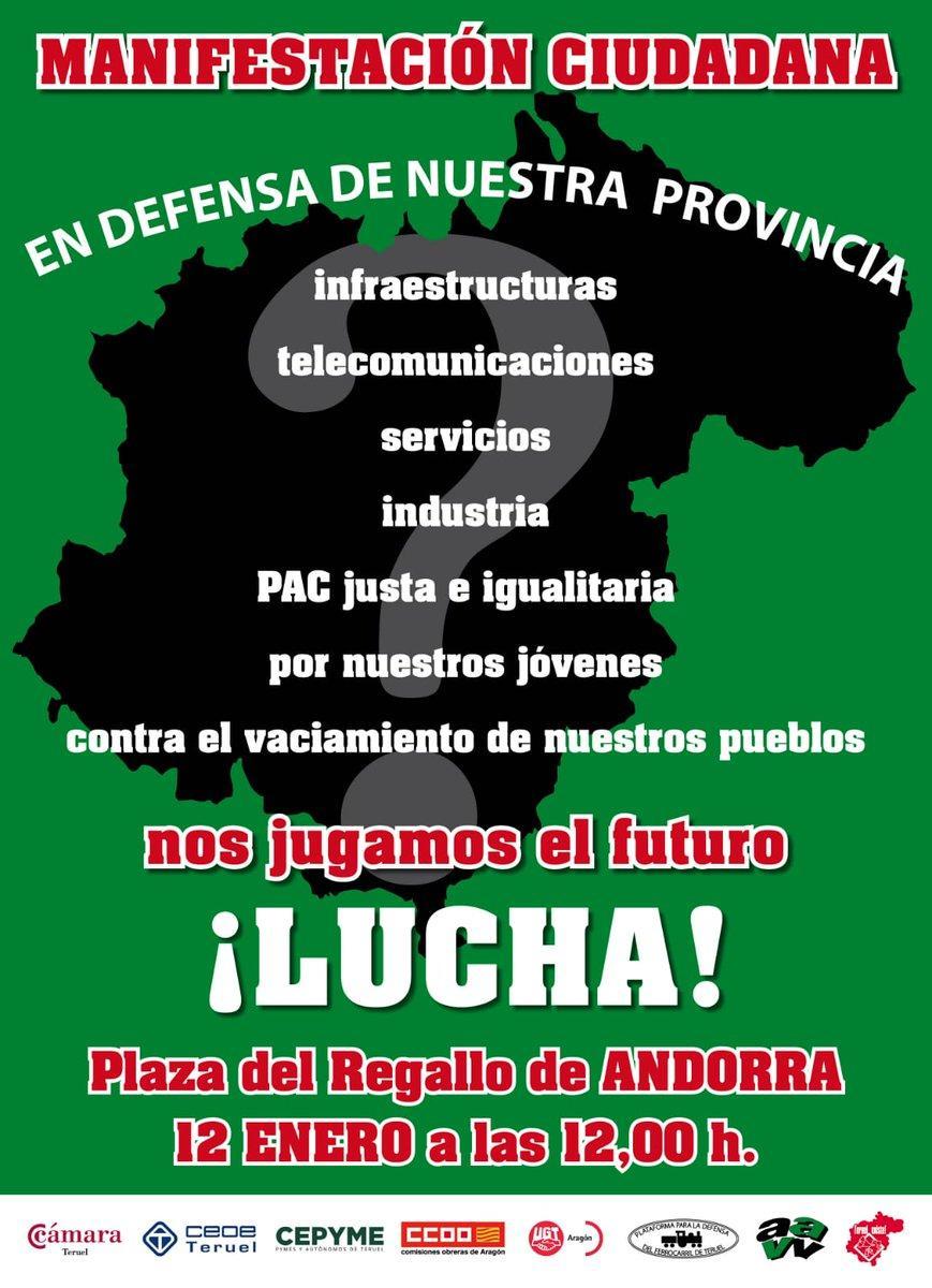 Llamamiento a la participación en la manifestación del sábado en Andorra contra el cierre de la térmica sin alternativas viables