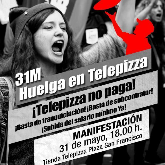 Apoyamos la huelga convocada en Telepizza
