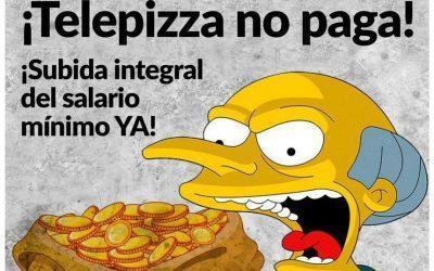 Apoyamos la huelga convocada por la plantilla de Telepizza-Zaragoza