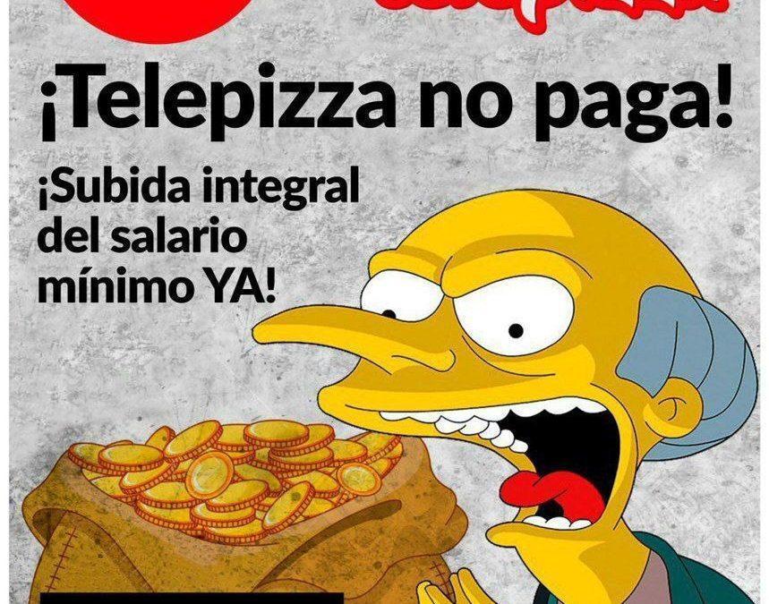 Apoyamos la huelga convocada por la plantilla de Telepizza-Zaragoza