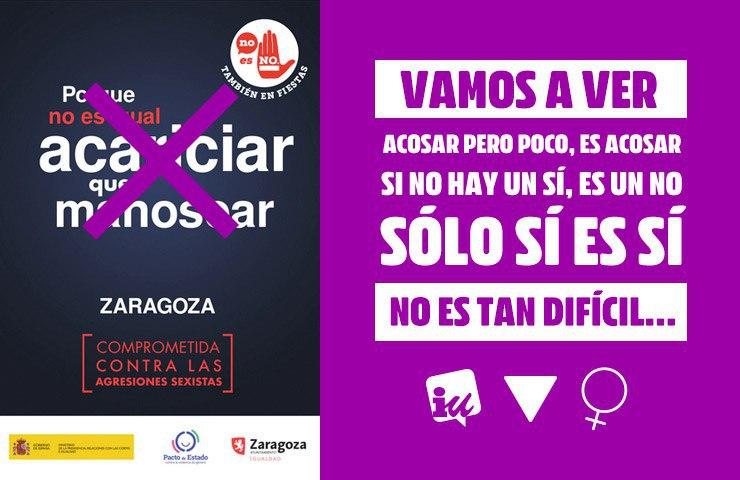 Reclamamos al Ayuntamiento de Zaragoza que rehaga su campaña contra las agresiones sexistas eliminando toda idea patriarcal y machista