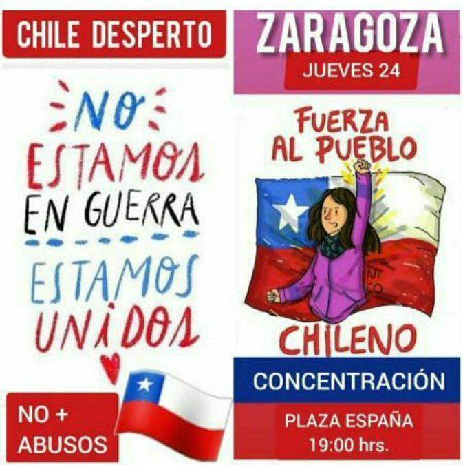 Llamamos a participar en la concentración de apoyo al pueblo chileno