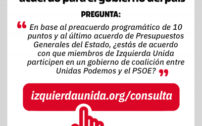 Llamamos a la participación en el referéndum sobre la entrada de IU en el Gobierno de España