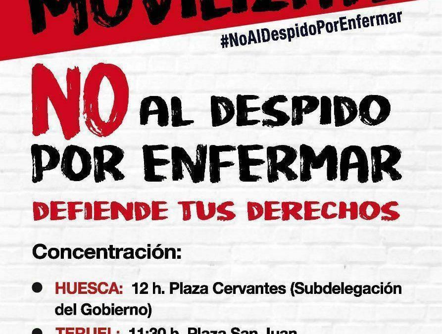 Secundamos las movilizaciones contra la nueva doctrina del TC sobre la posibilidad de que las bajas médicas sean causa de despido objetivo