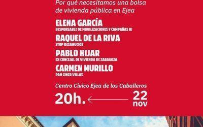 Analizamos en Ejea el problema de vivienda en la comarca y proponemos la creación de una bolsa pública de vivienda de alquiler