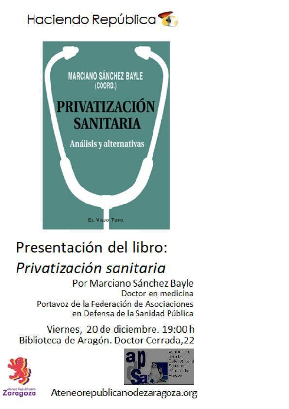 Presentación libro sanidad pública. Ateneo Republicano