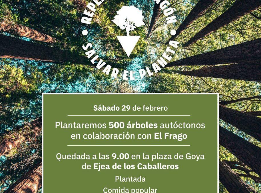 Plantamos 500 árboles autóctonos en El Frago en el marco de nuestra campaña “Replantar Aragón”