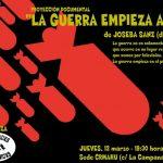 Proyección documental "La guerra empieza aquí"