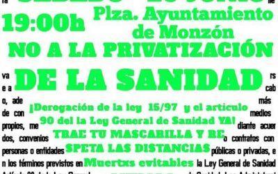 La Asamblea de Cambiar Monzón se suma a la concentración en defensa de la sanidad pública