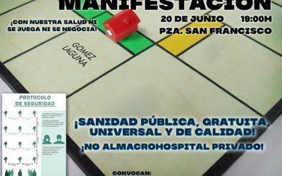 Secundamos las movilizaciones convocadas en defensa de la sanidad pública y en rechazo a la construcción de un hospital privado en Zaragoza