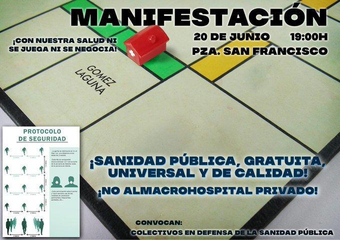 Secundamos las movilizaciones convocadas en defensa de la sanidad pública y en rechazo a la construcción de un hospital privado en Zaragoza