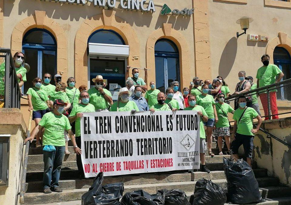 Cambiar Monzón convoca la décima jornada reivindicativa en defensa del ferrocarril y de la Estación Monzón Río Cinca