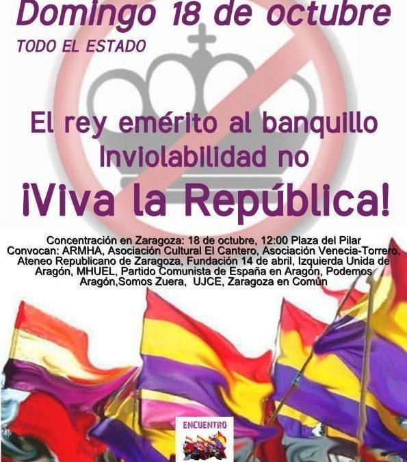 Llamamos a participar en la movilización por la República y a “no conformarse con una monarquía que hace aguas”