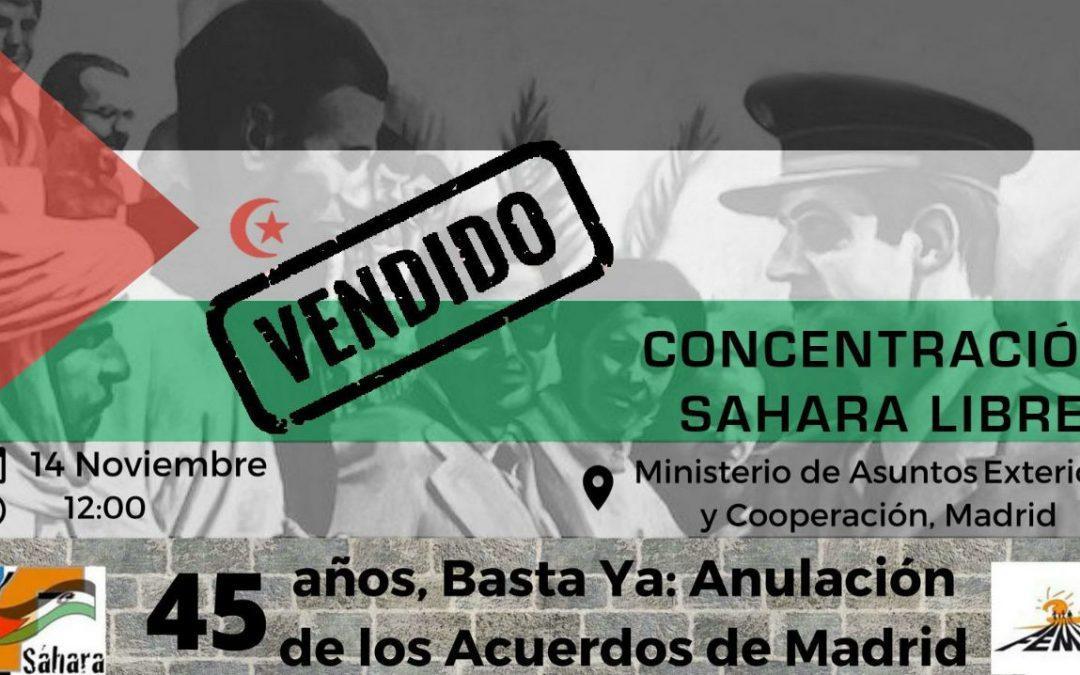 Concentración por un Sahara Libre: Anulación de los Acuerdos de Madrid