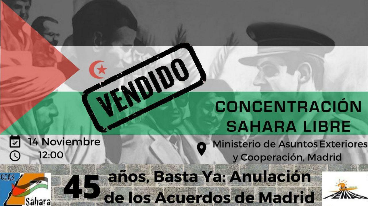 Concentración por un Sahara Libre: Anulación de los Acuerdos de Madrid