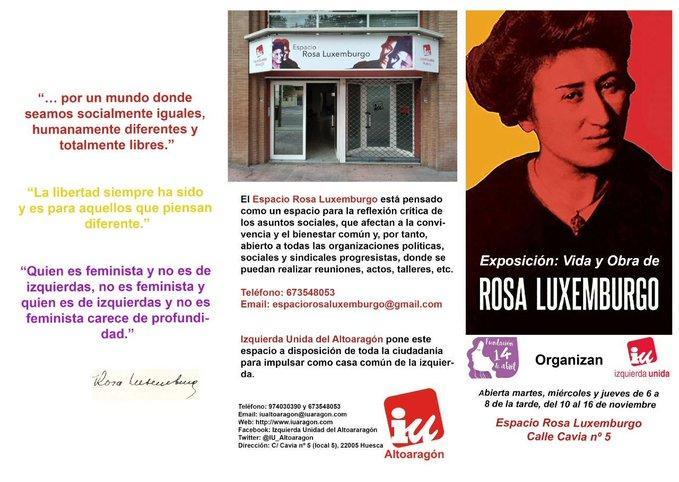 Inauguramos en Huesca un nuevo espacio cultural con una exposición sobre la figura de Rosa Luxemburgo