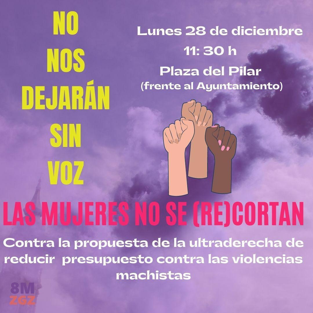 Concentración contra los recortes de la ultraderecha para combatir las violencias machistas