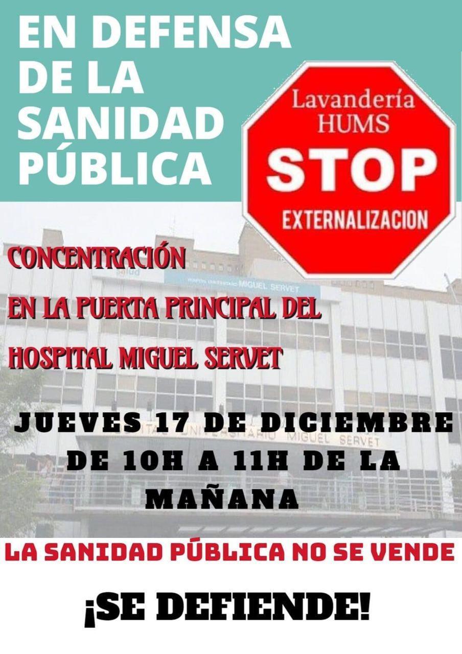 Concentración por la sanidad pública en el Miguel Servet