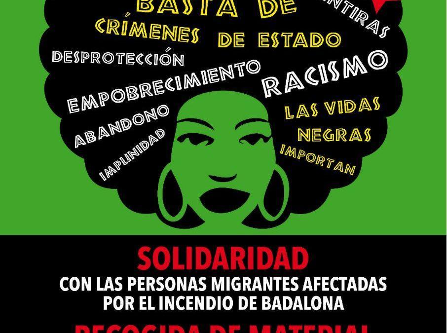 Recogida de material para personas afectadas por incendio de Badalona