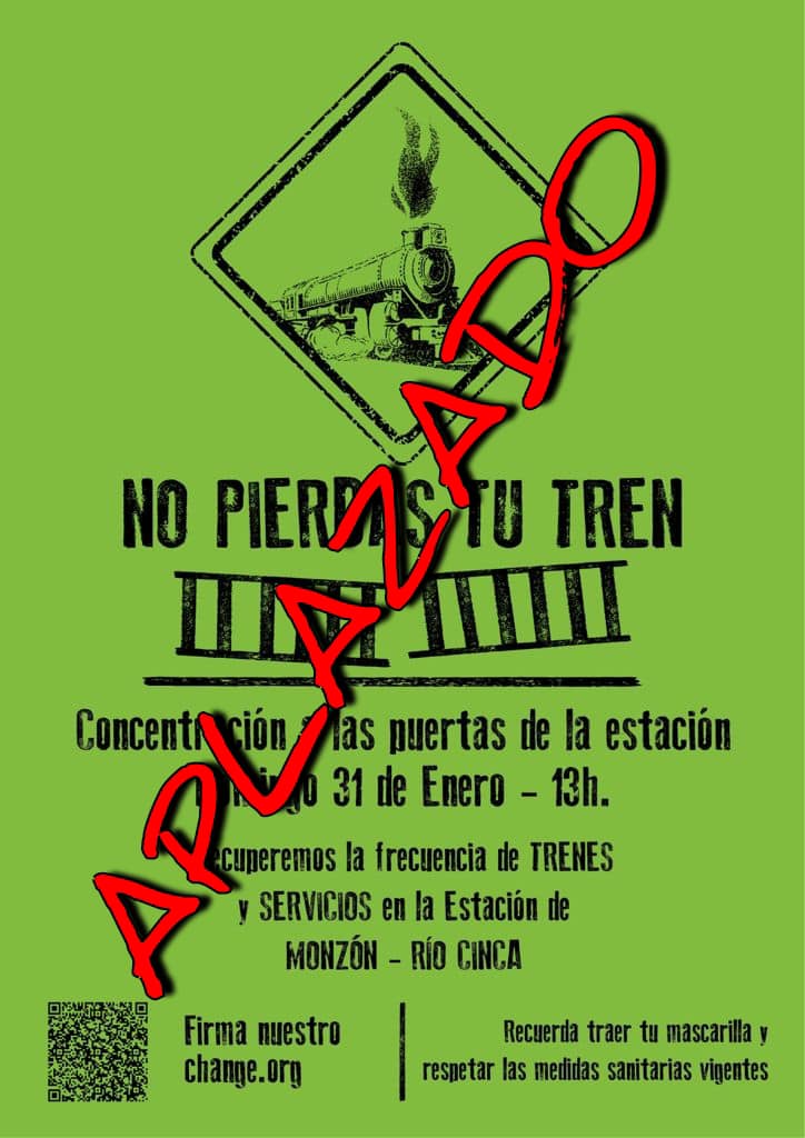 Aplazada la XXXIV Jornada Reivindicativa por el tren de Monzón Río Cinca
