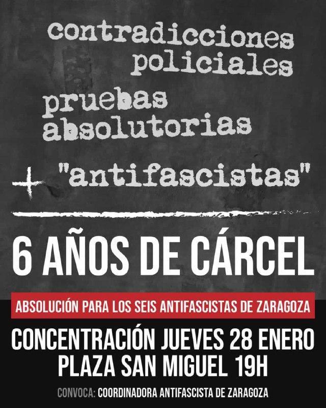 Concentración para la absolución de los seis antifascistas