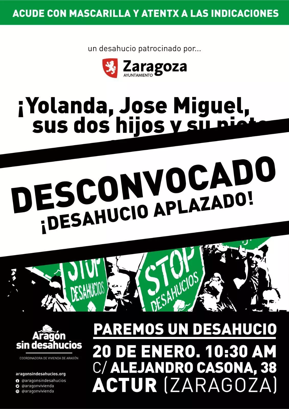 ¡Desahucio desconvocado!