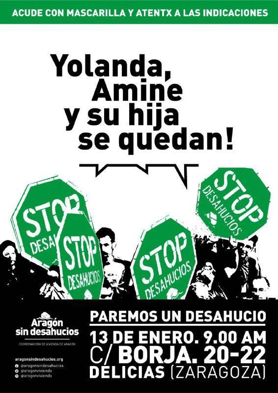 Paremos un desahucio: Yolanda, Amine y su hija se quedan