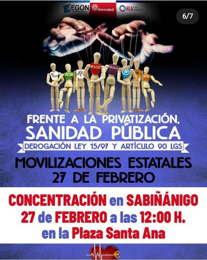 Concentración por la sanidad pública: Sabiñánigo