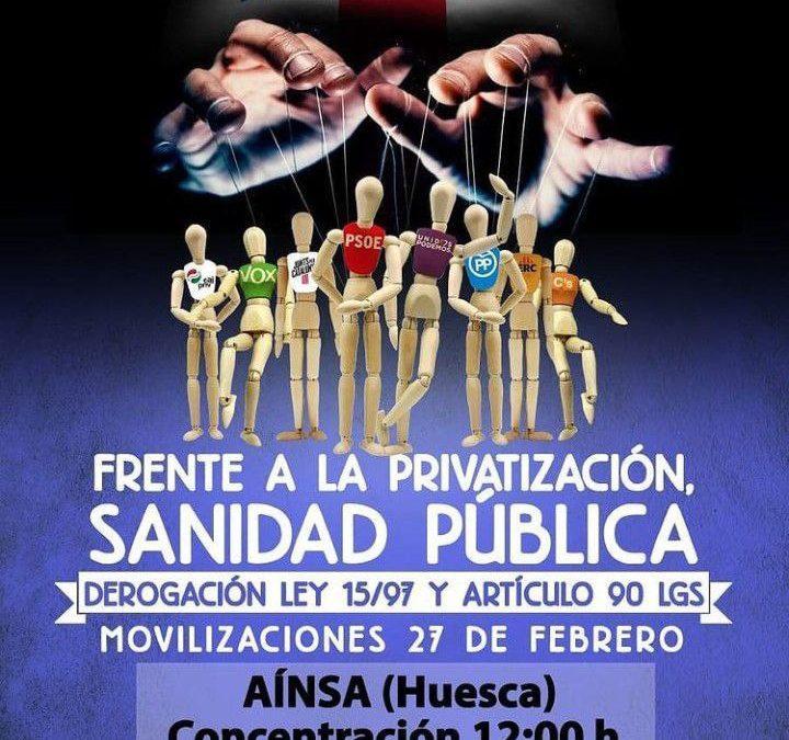 Concentración por la sanidad pública: Aínsa