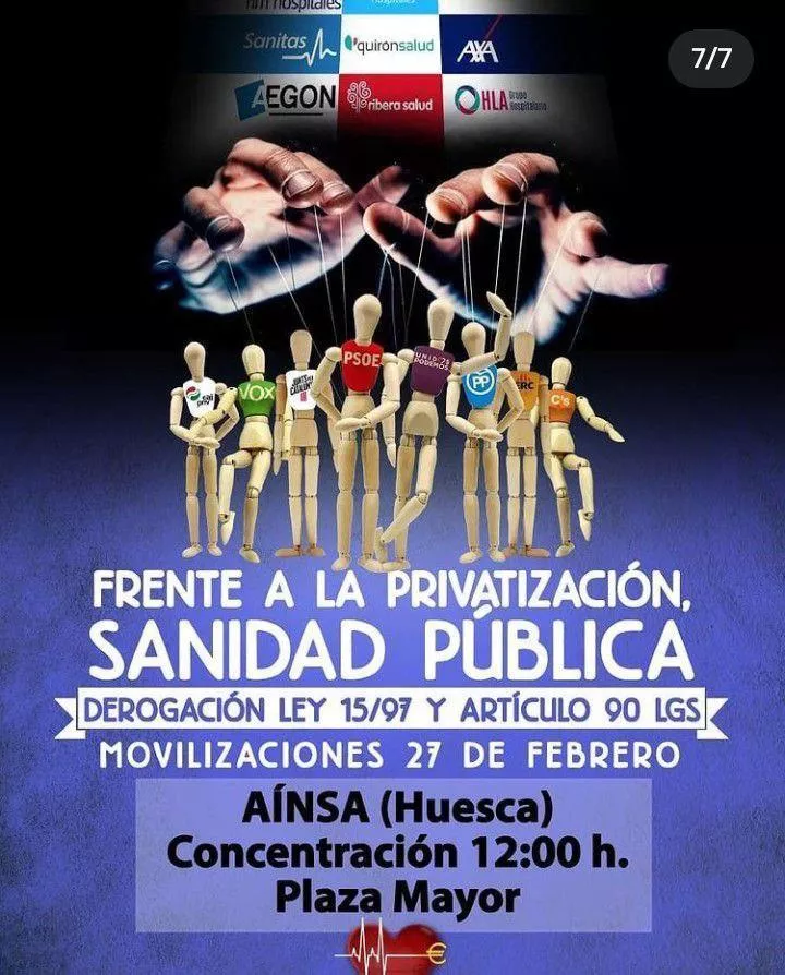 Concentración por la sanidad pública: Aínsa