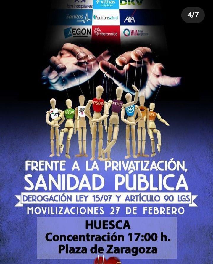 Concentración por la sanidad pública: Huesca
