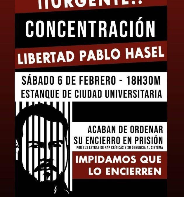 Concentración por la libertad de Pablo Hasel