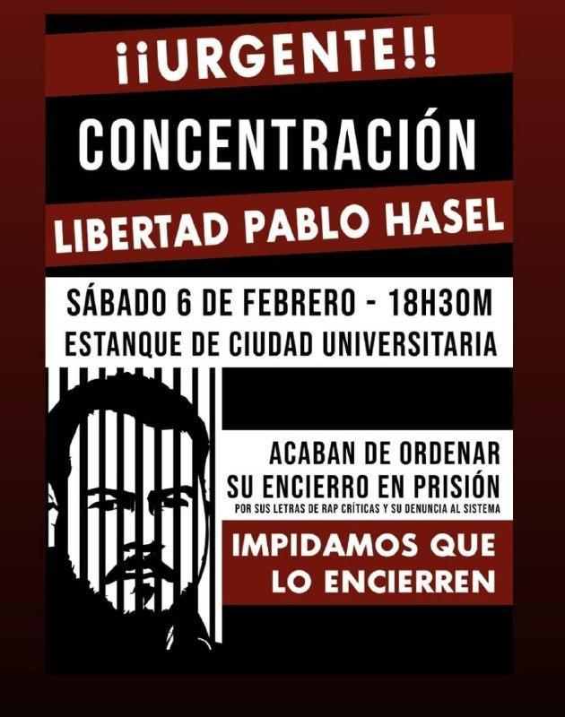 Concentración por la libertad de Pablo Hasel