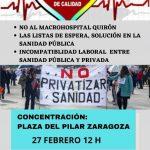 Concentración: No al macrohospital Quirón