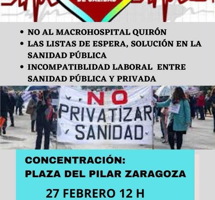 Concentración: No al macrohospital Quirón
