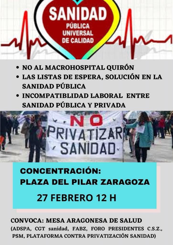 Concentración: No al macrohospital Quirón