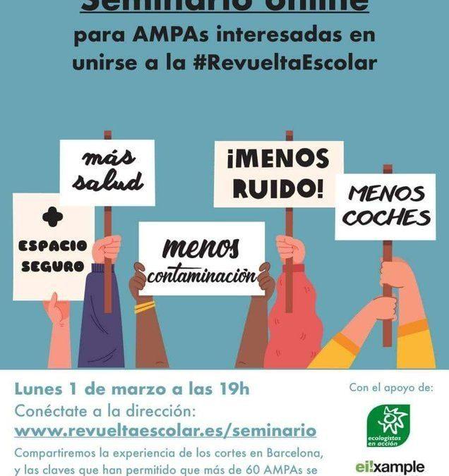 Seminario online «Revuelta Escolar» para AMPAs