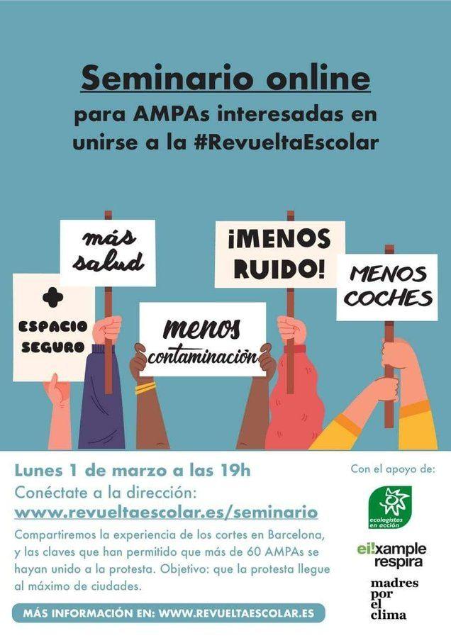 Seminario online "Revuelta Escolar" para AMPAs