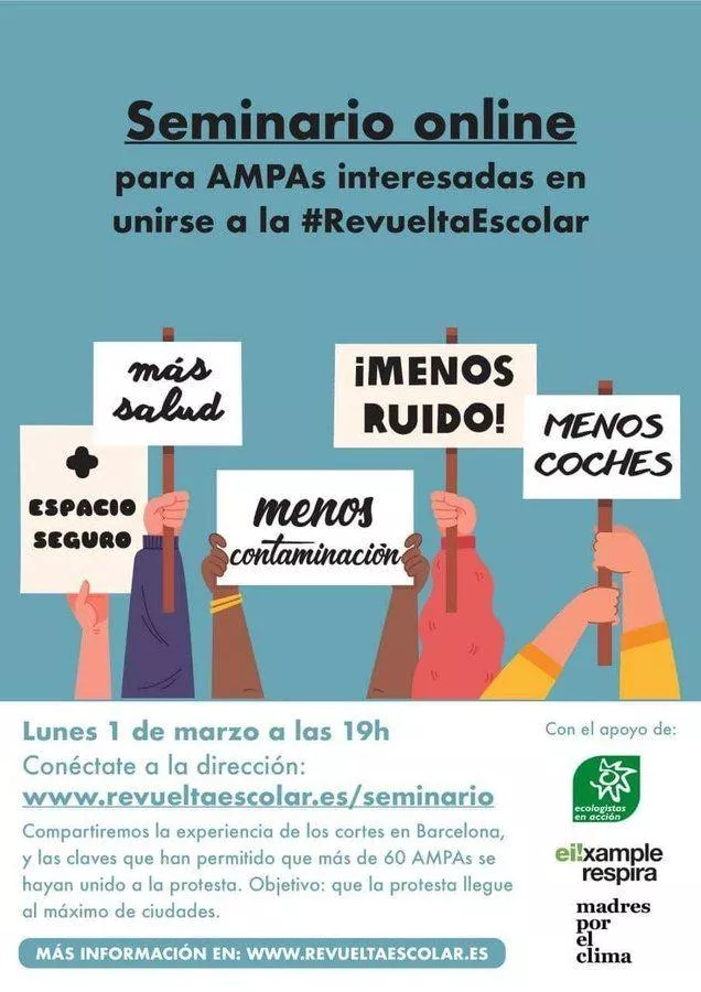 Seminario online "Revuelta Escolar" para AMPAs