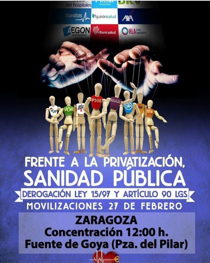 Concentración por la sanidad pública: Zaragoza