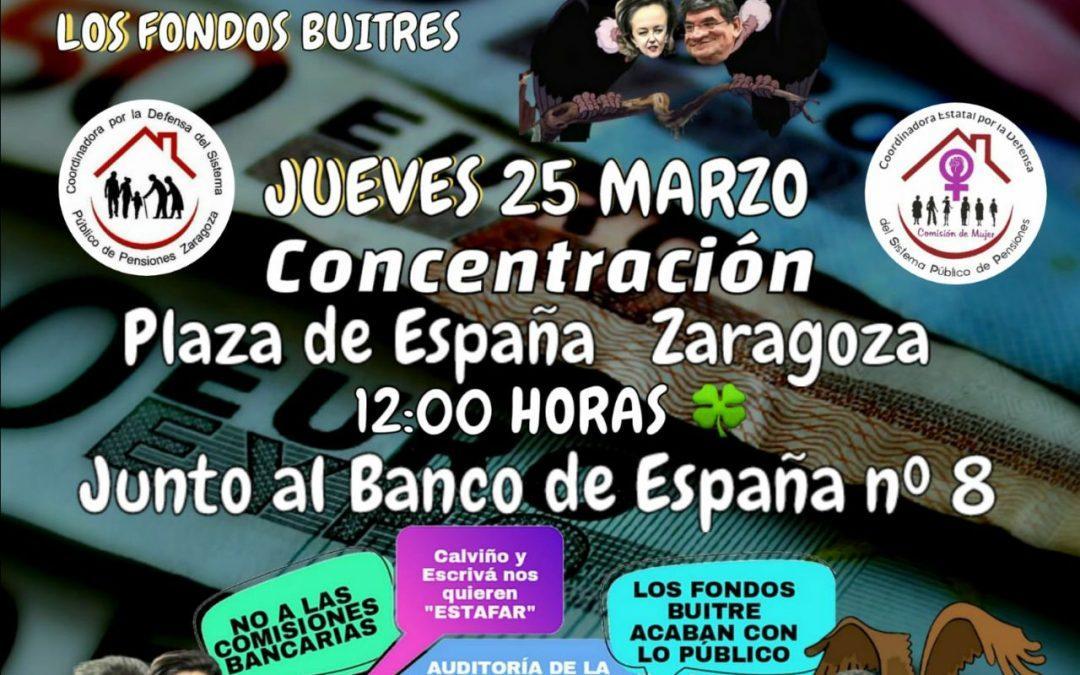 Concentración contra las comisiones bancarias y los fondos buitres