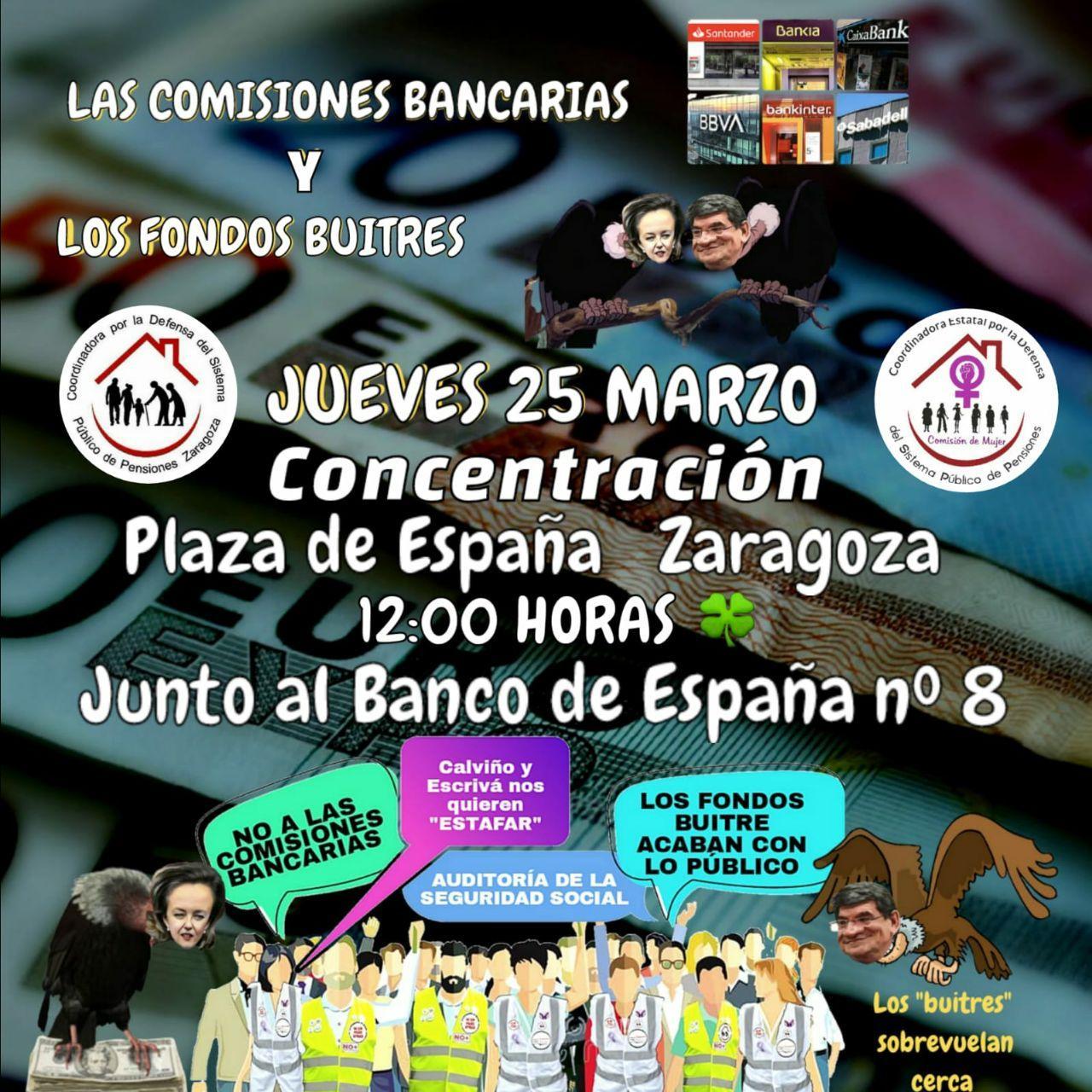Concentración contra las comisiones bancarias y los fondos buitres