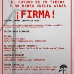 Recogida de firmas para las alegaciones a los proyectos eólicos