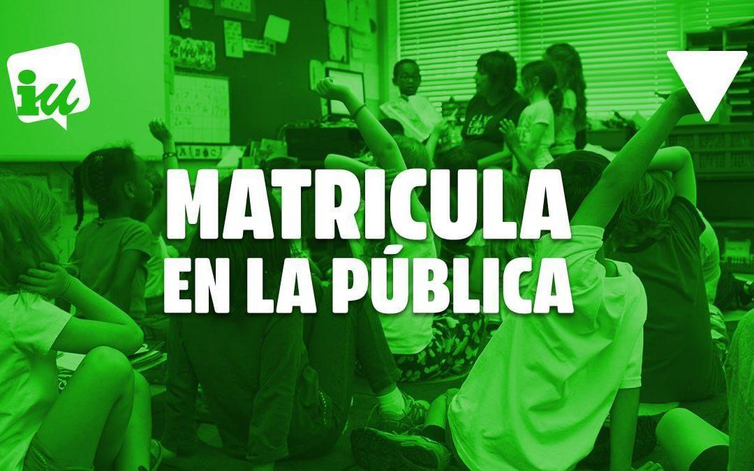 Matricula en la escuela pública