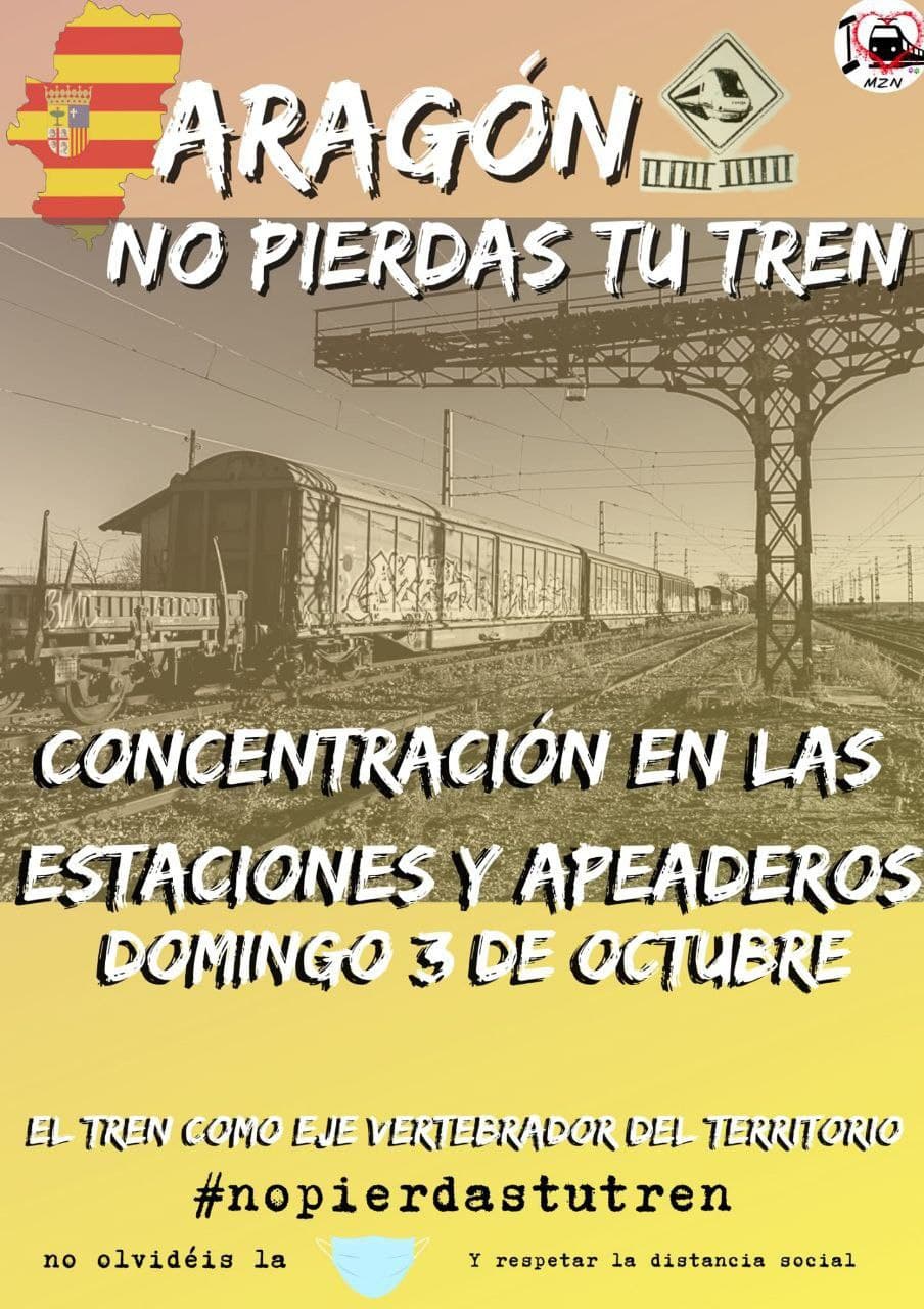 Concentración 'Aragón no pierdas tu tren'