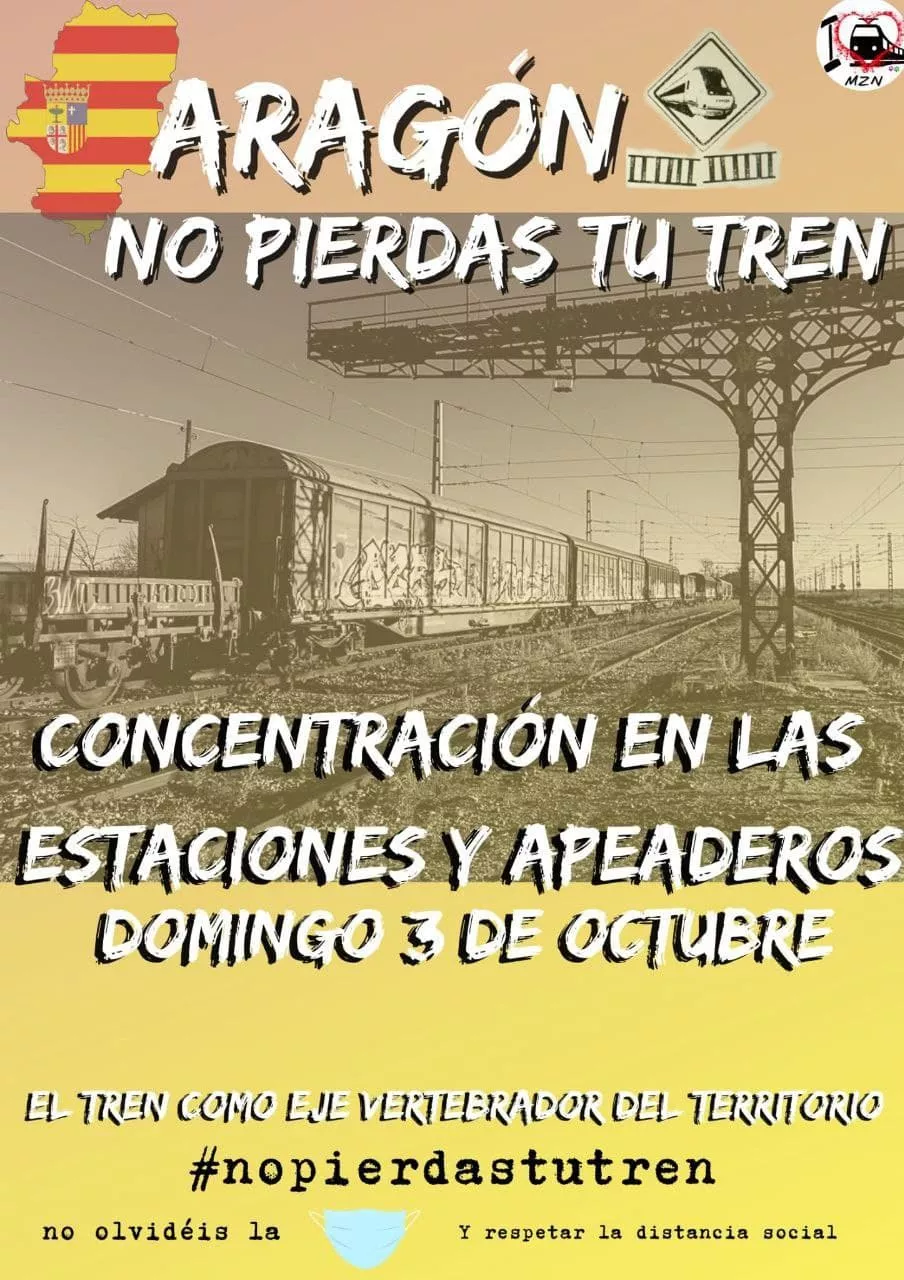 Concentración 'Aragón no pierdas tu tren'