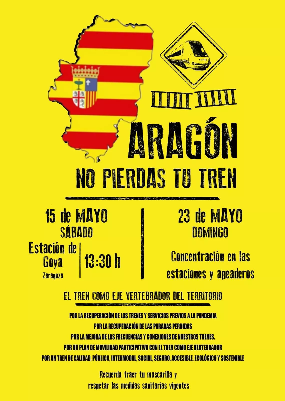 Concentración 'Aragón no pierdas tu tren'
