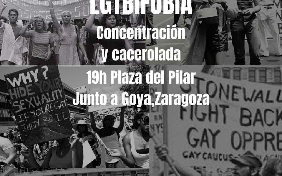Concentración y cacerolada Día contra la LGTBIFOBIA
