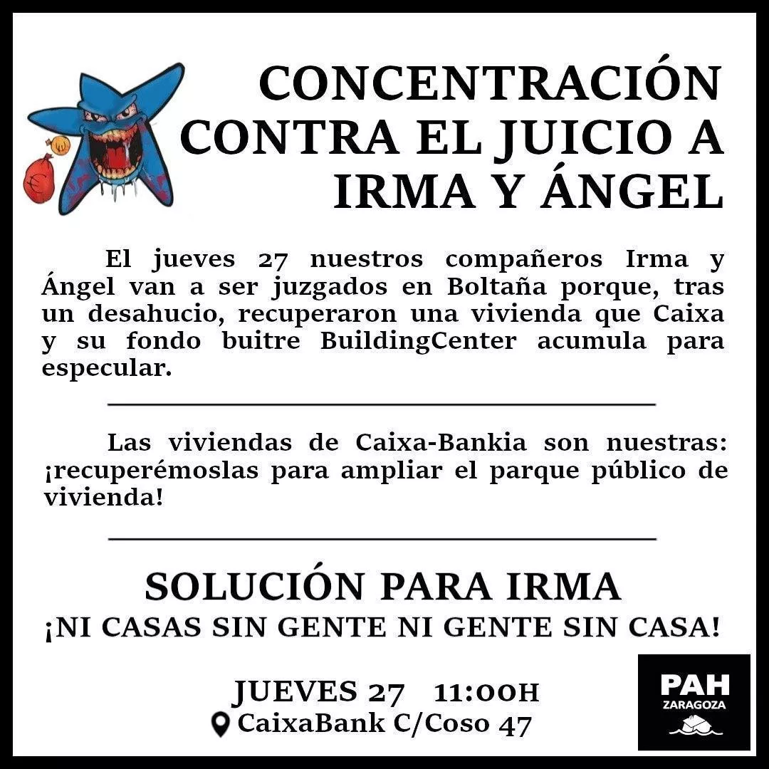 Concentración contra el juicio a Irma y Ángel