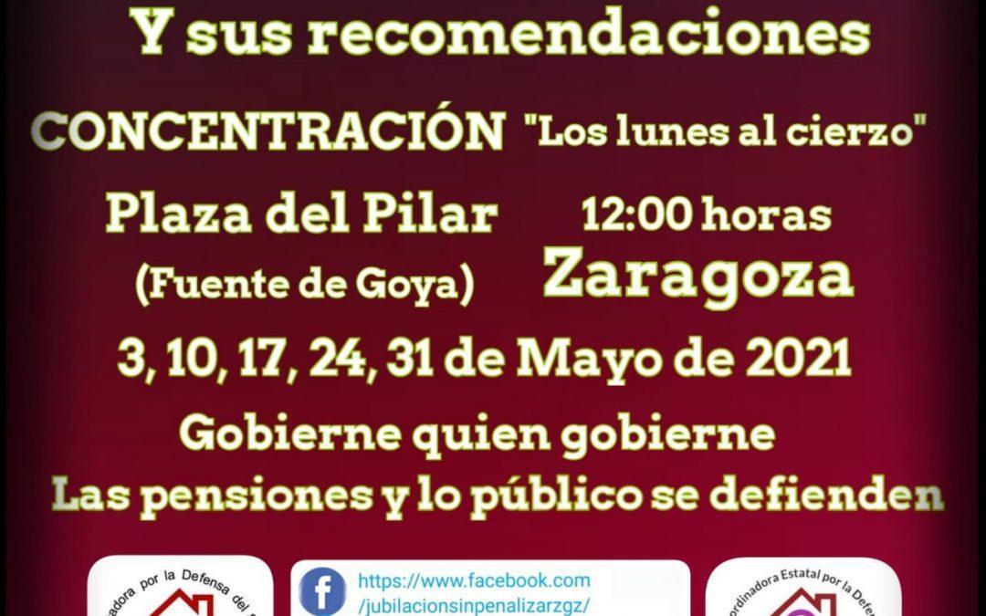 Concentración: Los lunes al cierzo, no al Pacto de Toledo